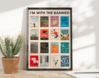 I'm With the Banned. Banned Books Poster Traditional Edition - Etsy