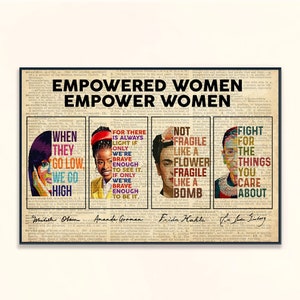 Empowered Woman Poster - Feminist Print, Empowering Women, Strong Women Vintage, Women Speak Womens Rights