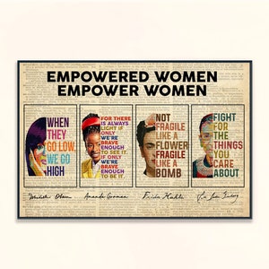 Empowered Woman Poster - Feministischer Druck, Ermächtigung von Frauen, Starke Frauen Vintage, Frauen sprechen für die Rechte der Frauen