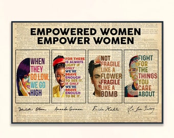 Empowered Woman Poster - Feminist Print, Empowering Women, Strong Women Vintage, Women Speak Womens Rights