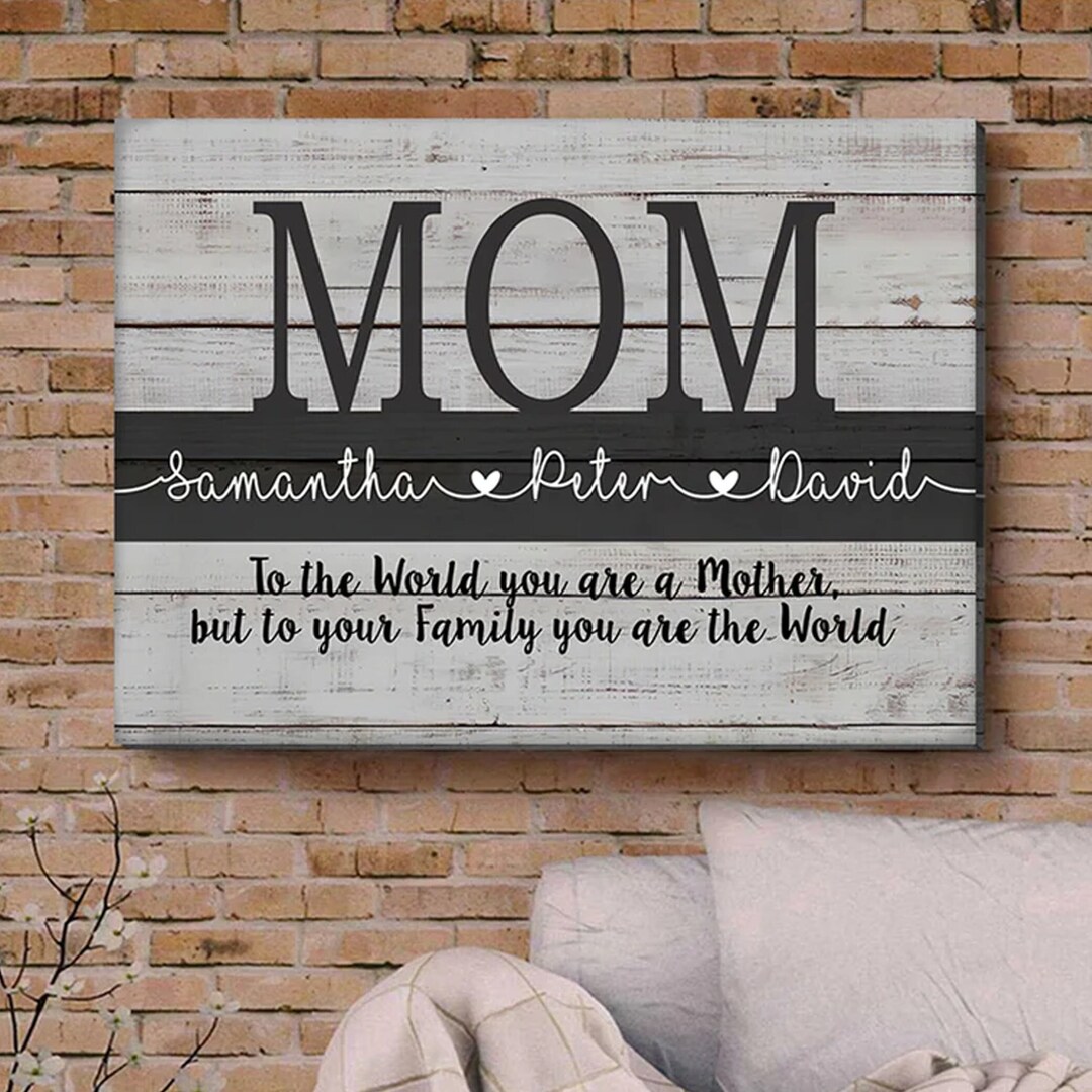 Personalization to My Mom Poster/canvas, to the World You Are A Mother ...