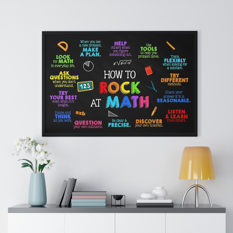 Let's Throw Math Rocks How to Rock at Math Poster, Math Classroom Decor for Middle High School ...