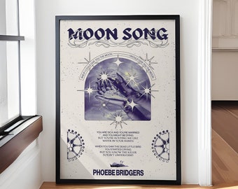 Moon Song lyric poster – soft, emotional wall art for bedrooms, offices, or gift giving. A must-have for Phoebe Bridgers fans