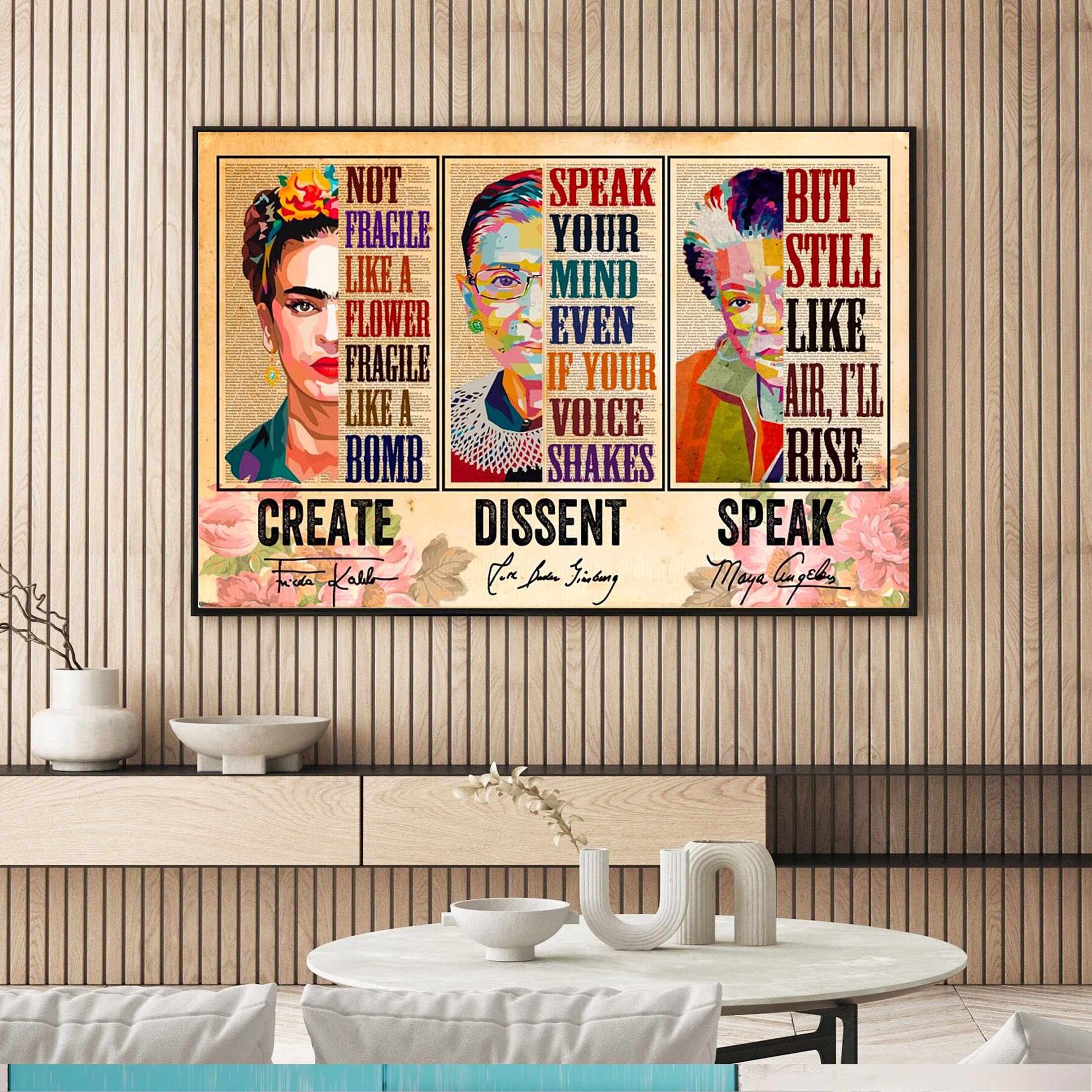 Creation Rights Create Dissent Speak Poster/canvas - Feminist Print, Empowering Women ...