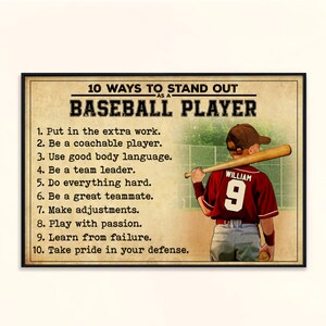 Personalized Baseball Poster/Canvas, Vintage Style, Sport Gifts For Son, Baseball Poster, Baseball Room Decor, Baseball Wall Decor