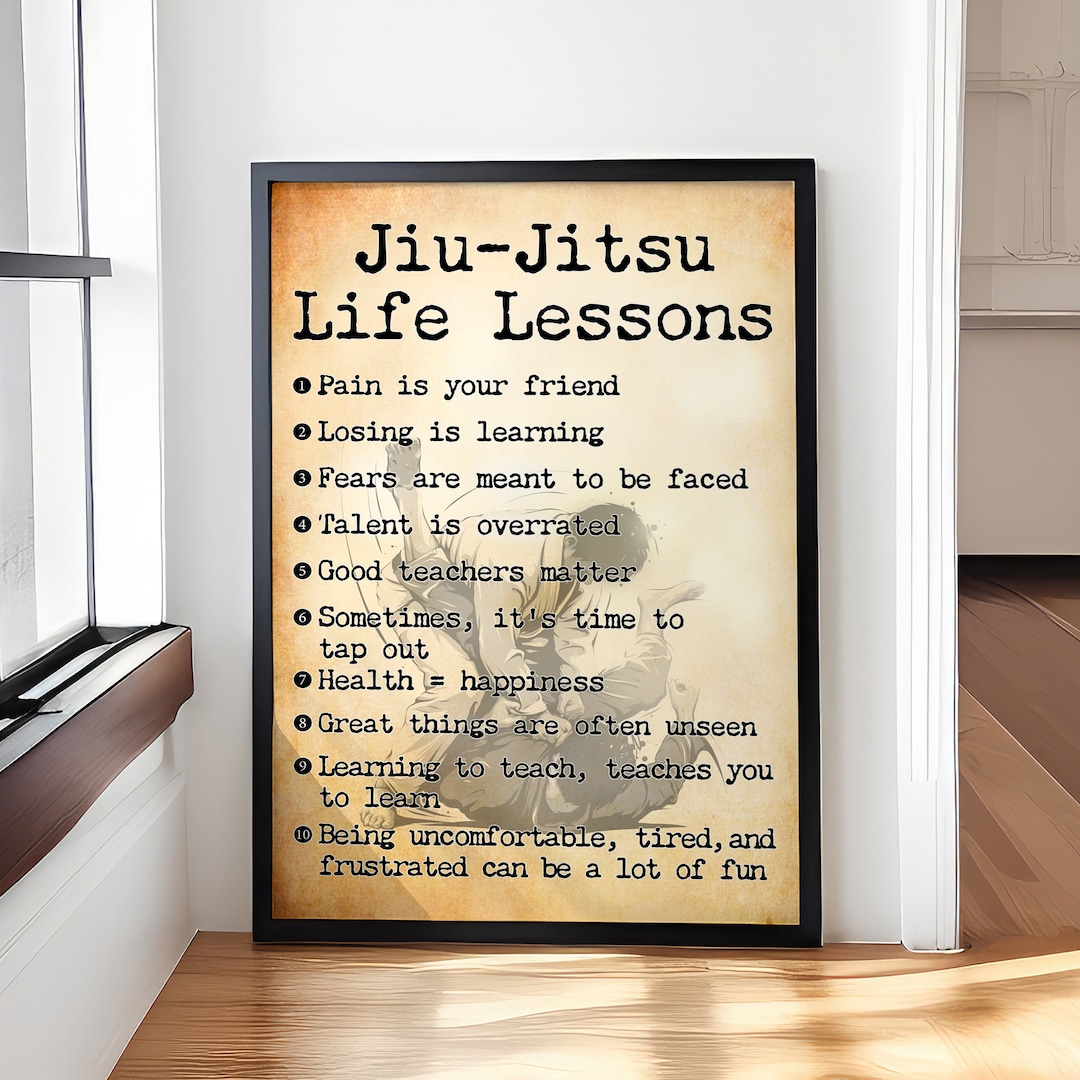 Jiujitsu Poster & Canvas, Jiujitsu Life Lessons Inspirational Quote