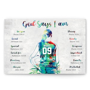 Personalized Volleyball Canvas/poster, God Says I Am Wall Art Print ...