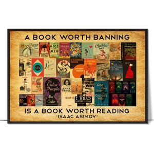 A book worth banning- Book Lover Poster/Canvas, Librarian Poster, Reading Lover Poster, Gift Book Lover