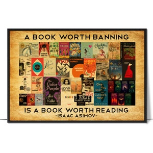 Un libro che vale la pena bandire - Poster/tela per gli amanti dei libri, poster per bibliotecari, poster per gli amanti della lettura, regalo per gli amanti dei libri