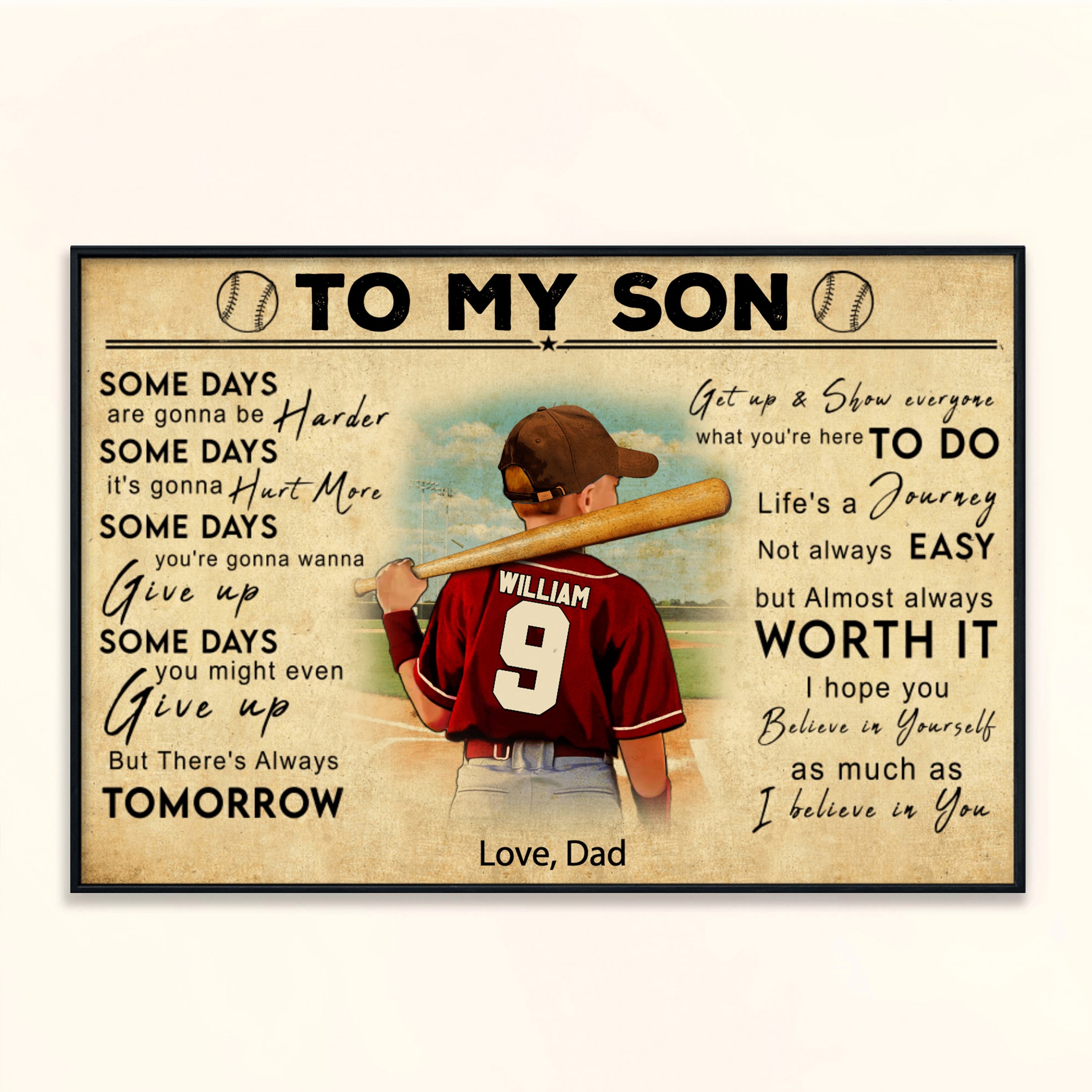 Personalized Baseball Poster Vintage Style Sport Gifts for Etsy