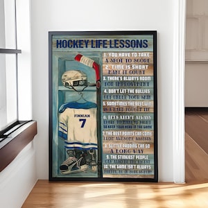 Personalized Hockey Life Lesson With Custom, Hockey Poster, Canvas, Hockey Gifts, Gifts For Hockey Players, Sport Gifts For Son