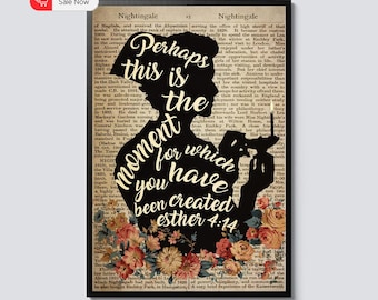 Nurse Lamp Inspirational Poster Perhaps This Is The Moment, School Nurse Office Decor, Motivational Quote Wall Art, Appreciation Gift