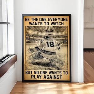 Personalisiertes Hockey Be The One Jeder will sehen Poster / Leinwand, Hockey Geschenke, Geschenke für Hockeyspieler, Sport Geschenke für Sohn