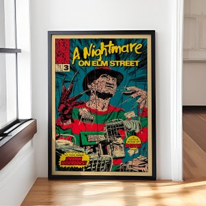 Póster de terror vintage, arte mural de película de terror clásica, decoración gótica para sala familiar, impresión en lienzo de terror retro, regalo de Halloween