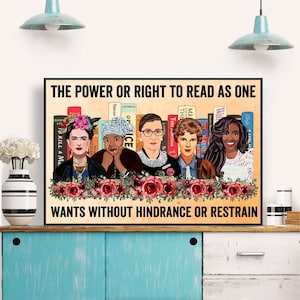 The Power Or Right To Read As One Poster, Book Lover Poster, Reading Poster, Well Women Poster Canvas, Book Canvas