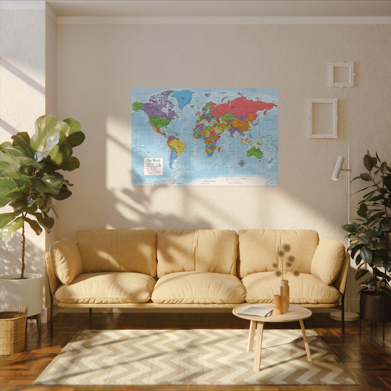 World Wall Map Poster – Large World Map Print – Educational Geography ...
