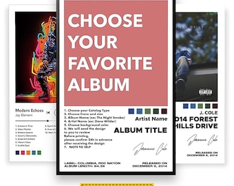 Custom Album Poster Personalized Music Print Choose Your Favorite Album Cover Canvas Wall Art Gift for Music Lovers Bedroom Decor