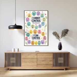 I Can Control Poster, Circle of Control Therapy Print, Mental Health Classroom Decor, Anxiety Coping Skills Wall Art, CBT Guide image 7