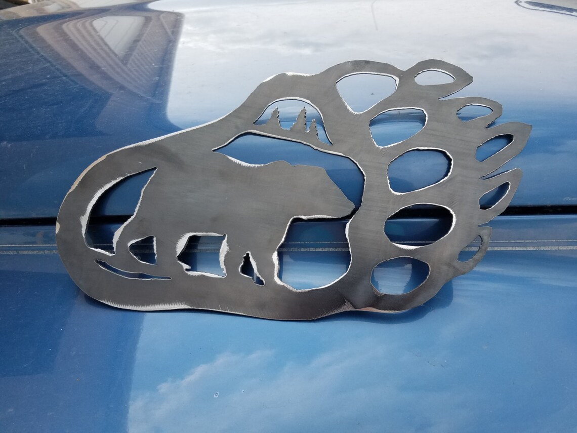 Metal bear paw art Etsy