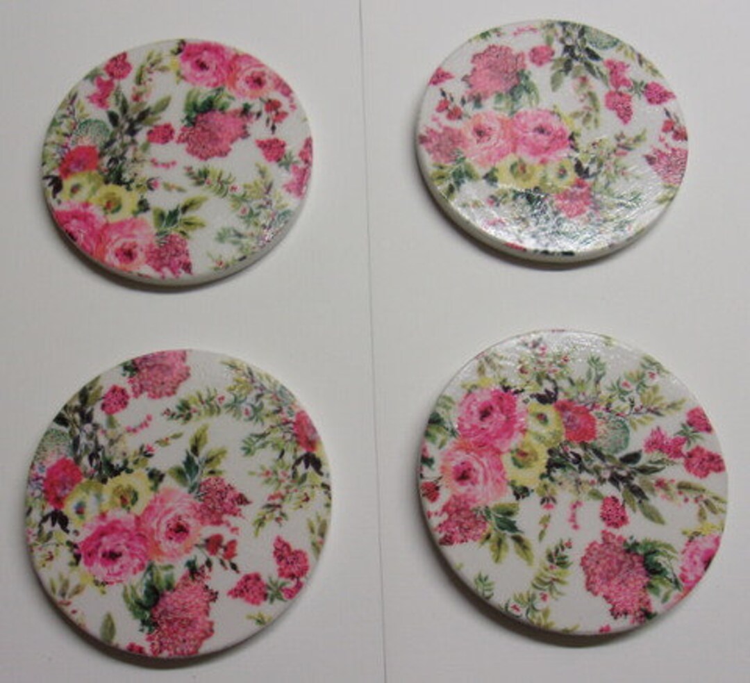 Assorted Decoupage Tile Coasters Etsy