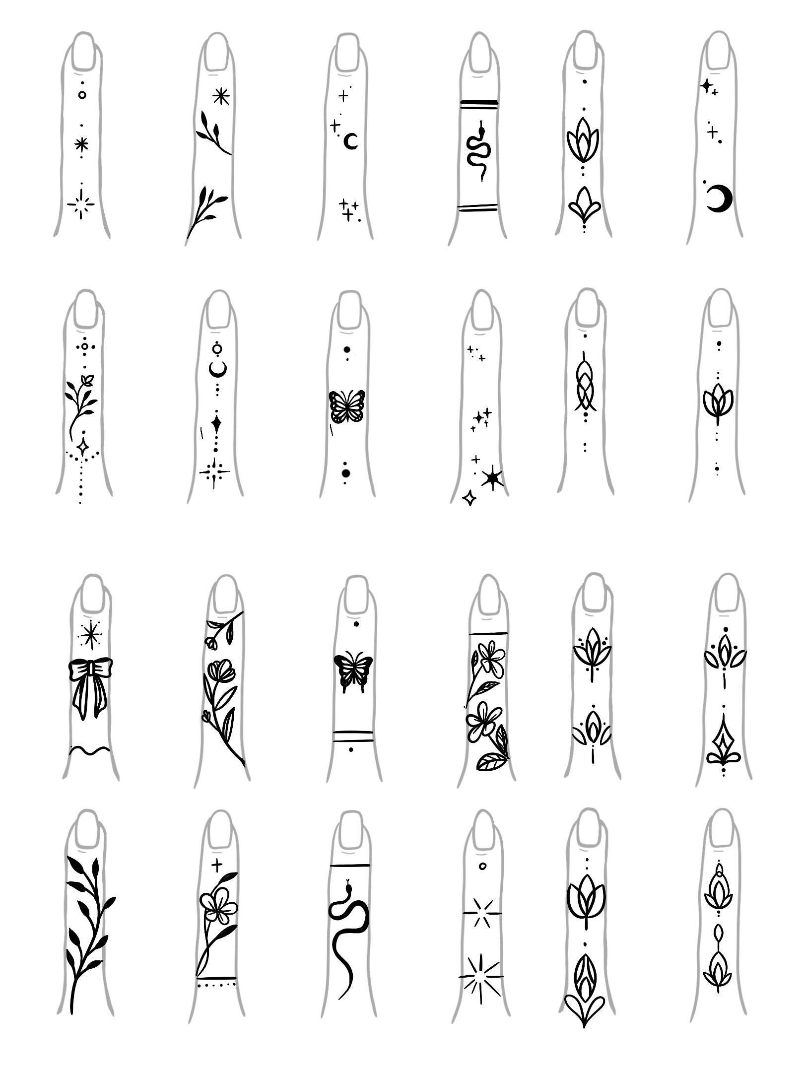 Finger tattoo stencils - Etsy Österreich, image size:1620x2160