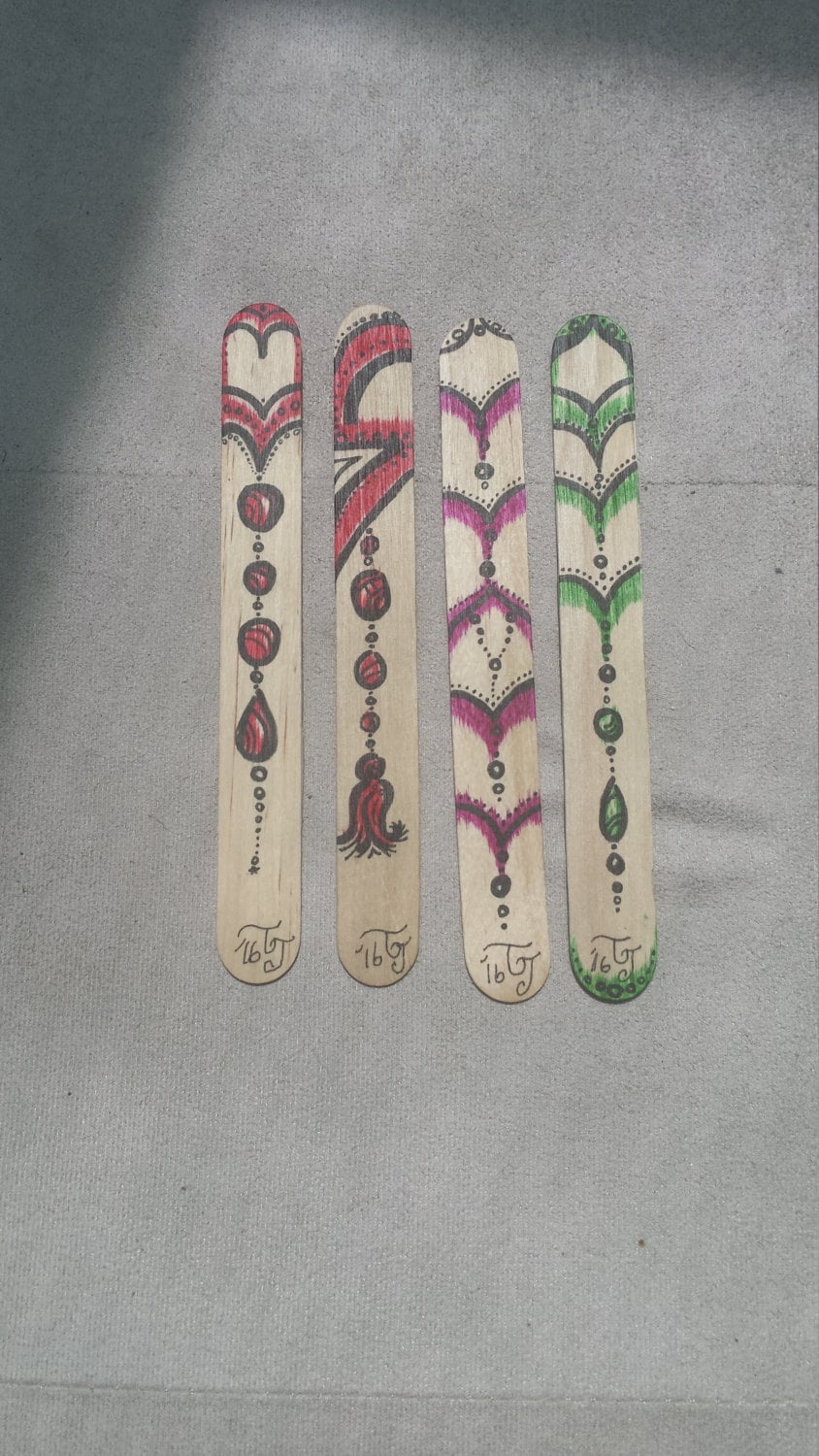 Unique, Handmade Bookmark....with color