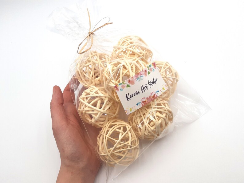 7pcs White Wicker Balls Decorative Wicker Balls Rustic Etsy