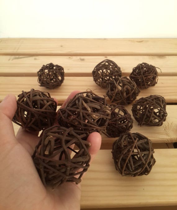 16 Brown Decorative Balls Farmhouse Style Bowl Filler Etsy
