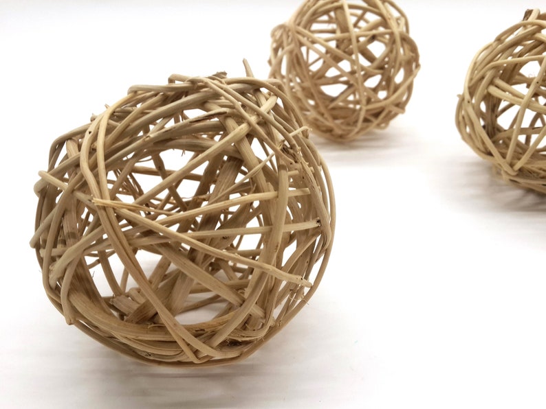 Big Wicker Balls 3 Large Decorative Balls Rustic Decor Etsy