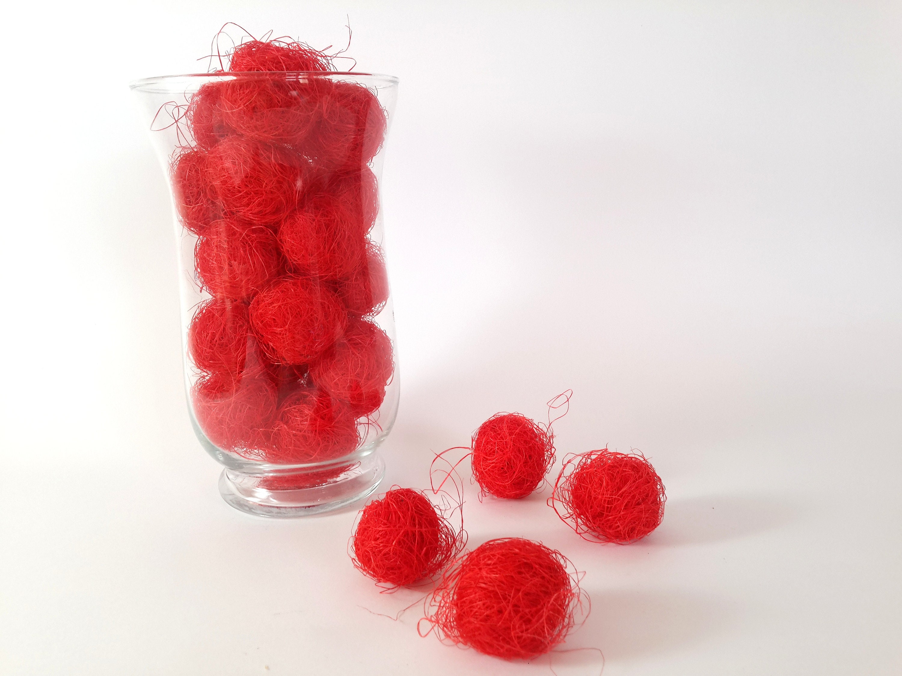 25 Red Decorative Balls Decorative Balls for Bowl Red Vase Etsy