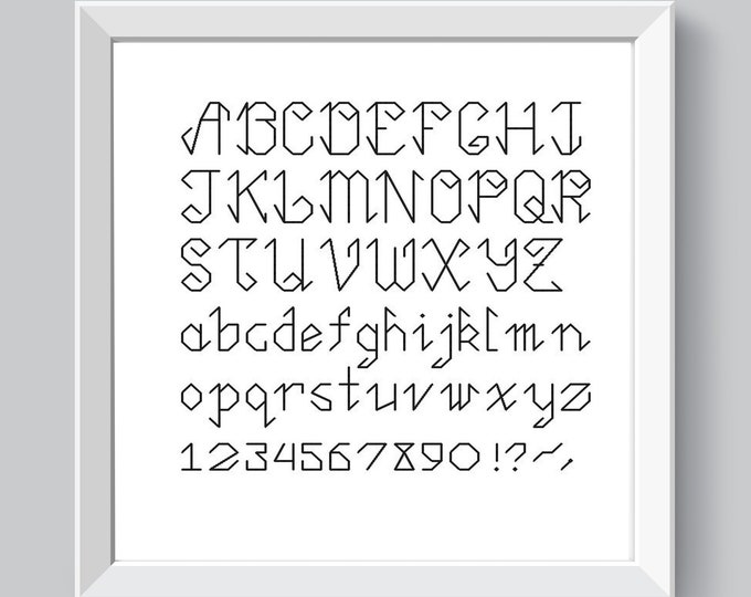 Back Stitch Pattern Alphabet PDF Instant Download Cross Stitch ABC ...
