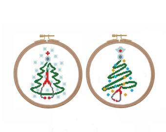 Christmas ornament cross stitch pattern modern Small Christmas tree cross stitch Nurse cross stitch pattern doctor covid2020 PDF pandemic