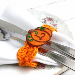 Handmade personalized fall napkin rings Harvest Thanksgiving pumpkin napkin rings monogrammed with letters Autumn farmhouse handmade decor