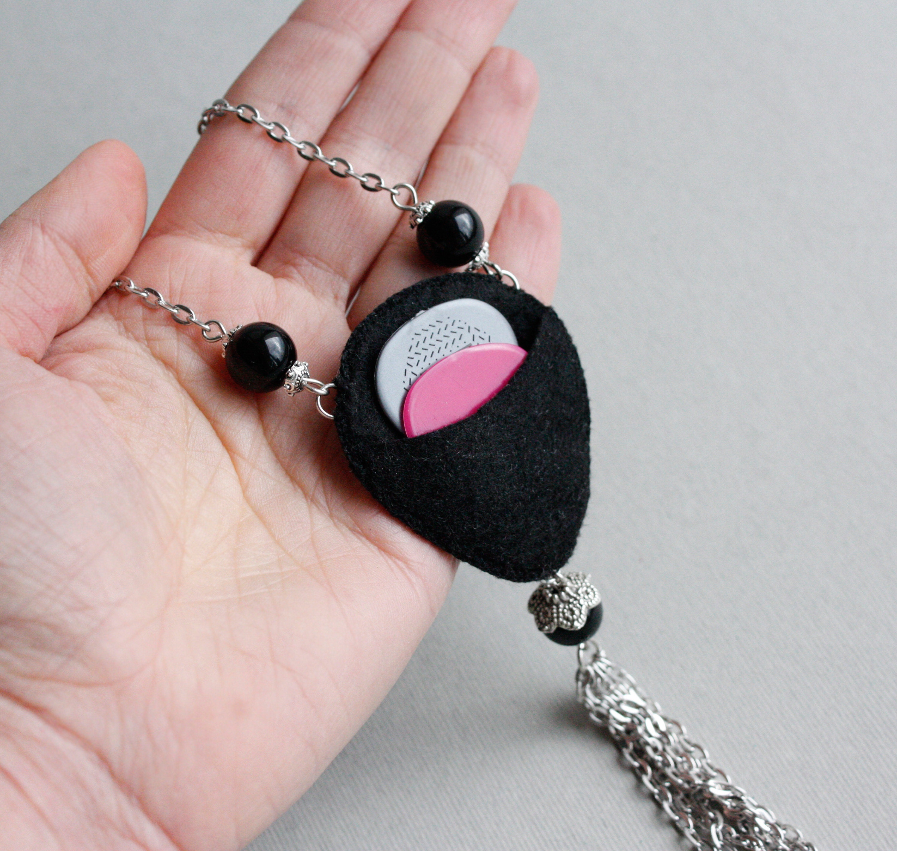 Guitar pick holder necklace personalized Guitar pick case Etsy