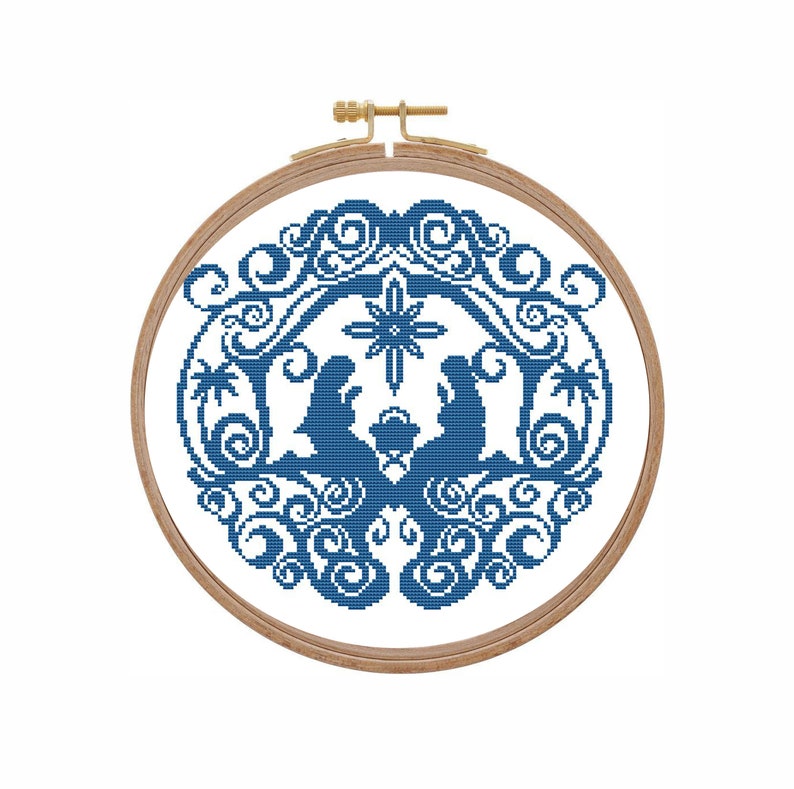 Christmas Cross Stitch Pattern Modern Religious Nativity Scene Etsy