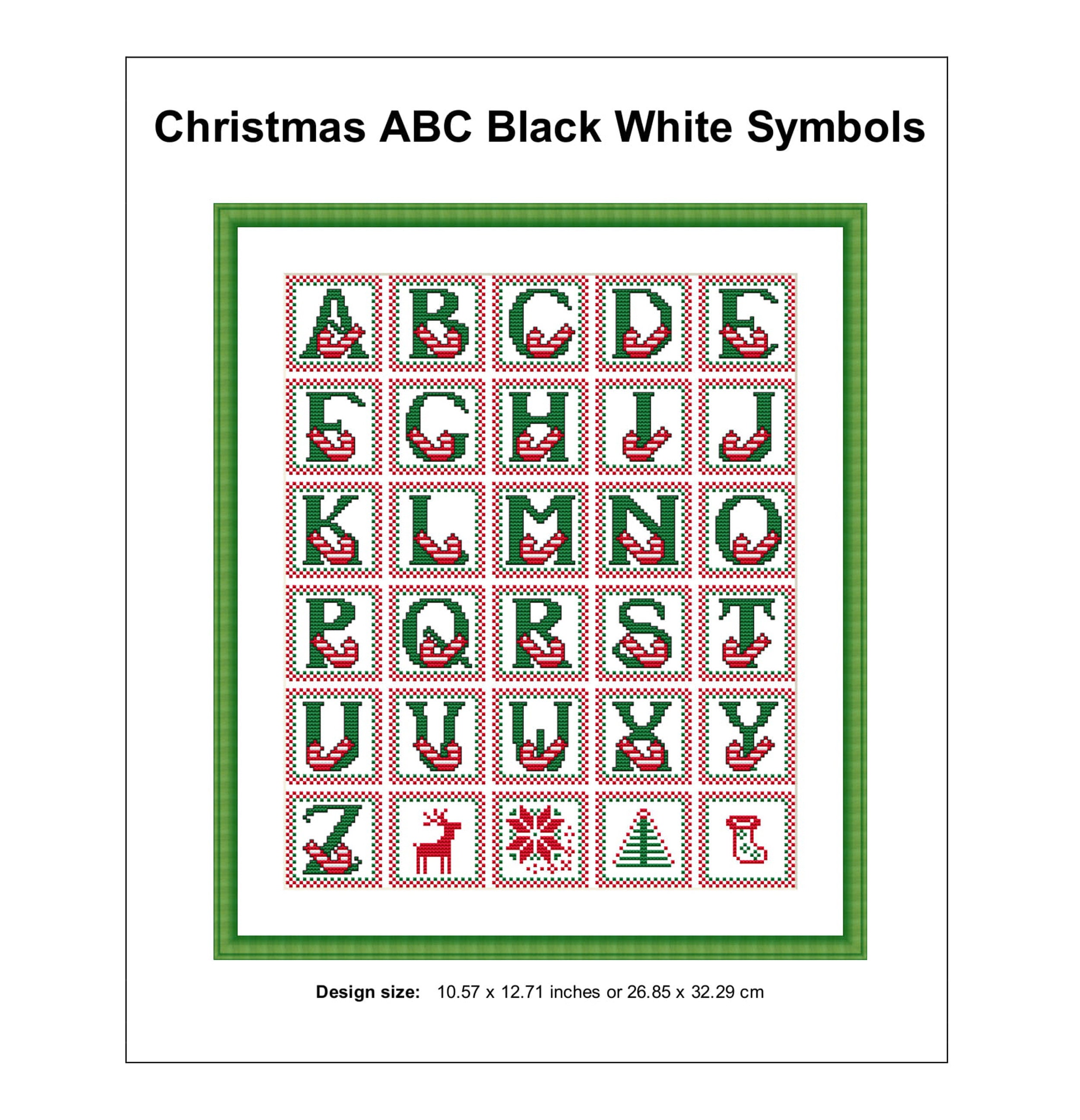 Christmas alphabet cross stitch pattern PDF instant download | Etsy