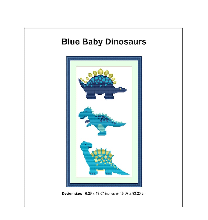 Baby Dinosaur Cross Stitch Pattern Nursery Tyrannosaurus Baby Etsy