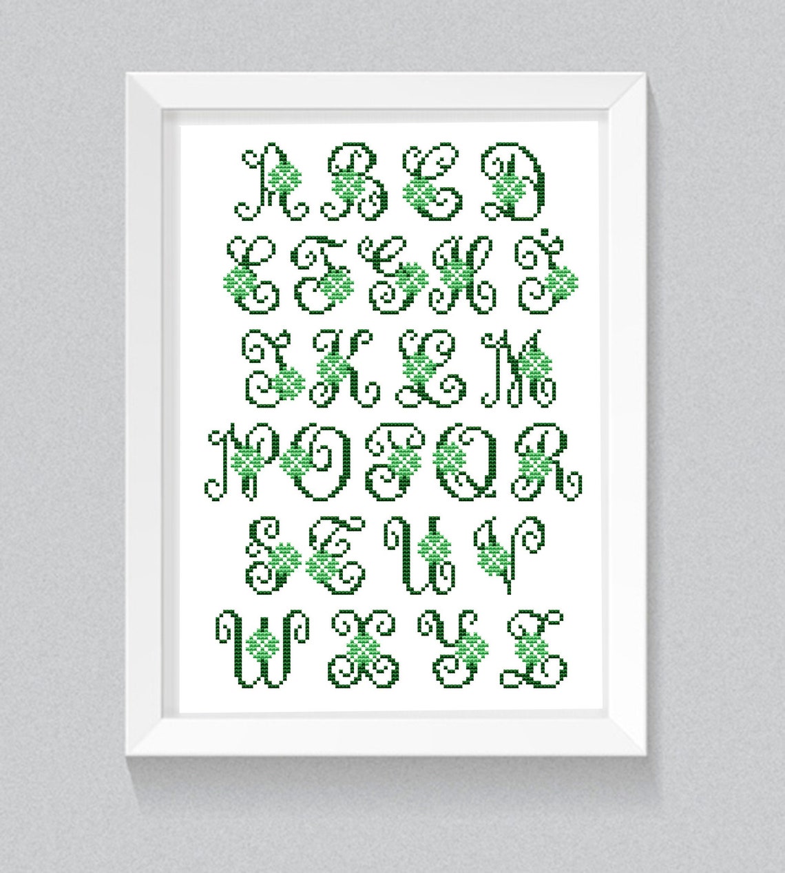 Calligraphy Font Cross Stitch Pattern Irish Clover Cross Etsy