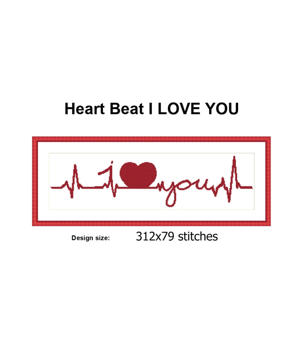 I Love You Cross Stitch Pattern Modern Valentines Cross Stitch Etsy