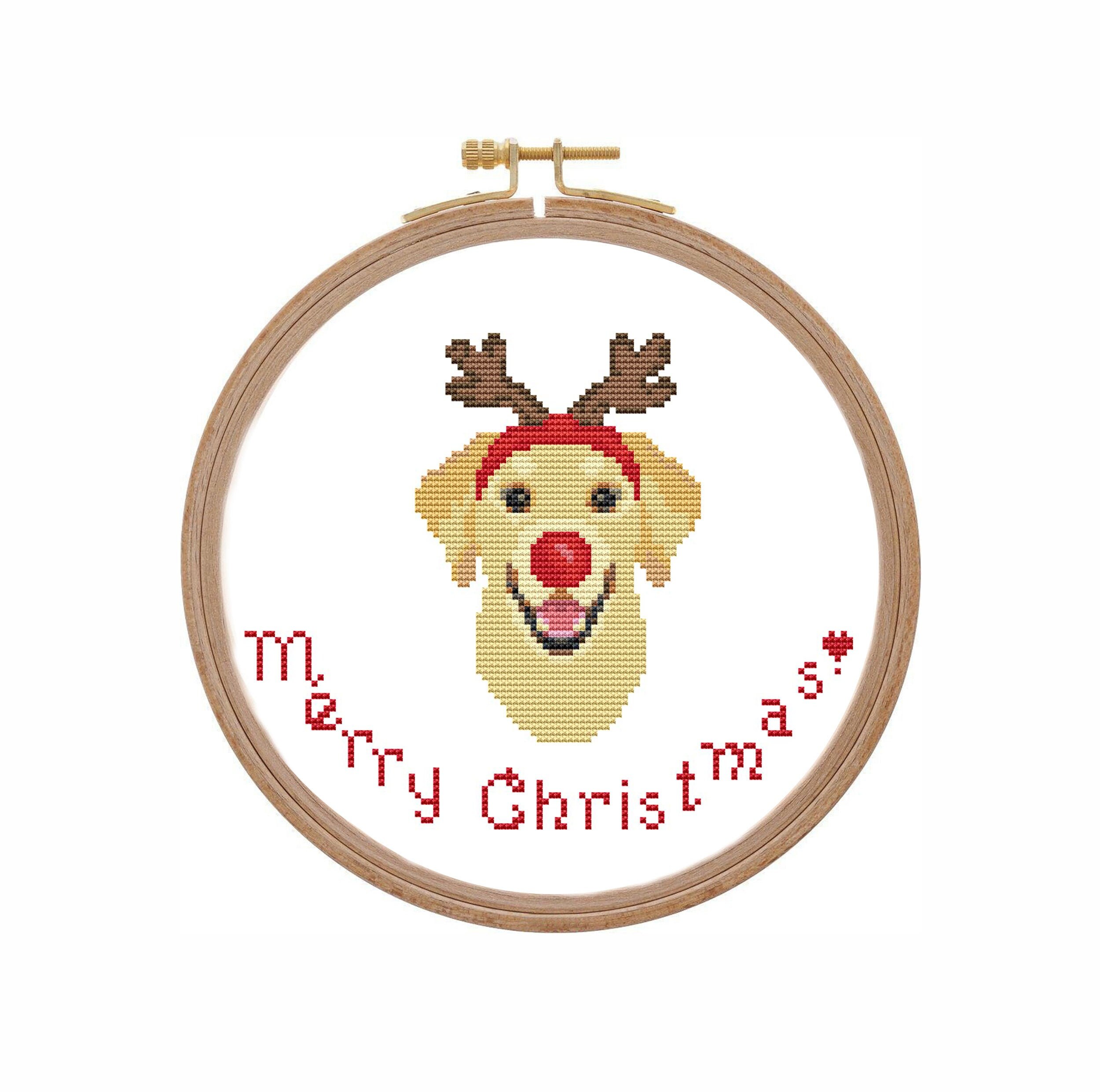 Christmas cross stitch pattern PDF Dog cross stotch pattern Etsy