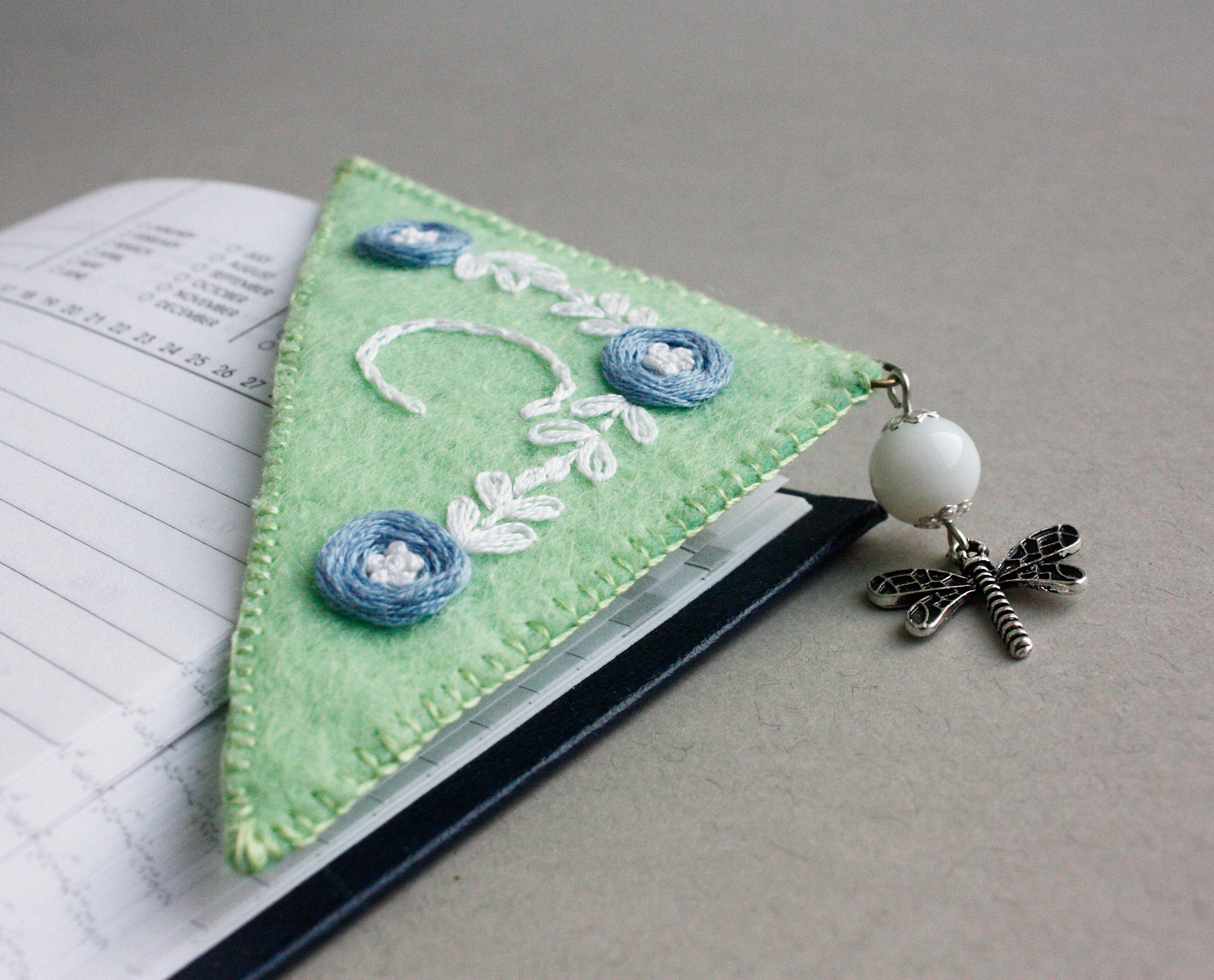 Felt corner bookmark personalized Custom initial bookmark Etsy