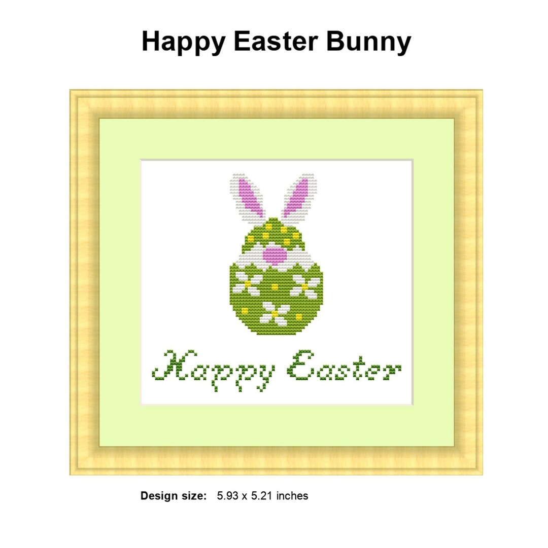 Happy Easter Cross Stitch Pattern Easter Bunny Cross Stitch Modern ...