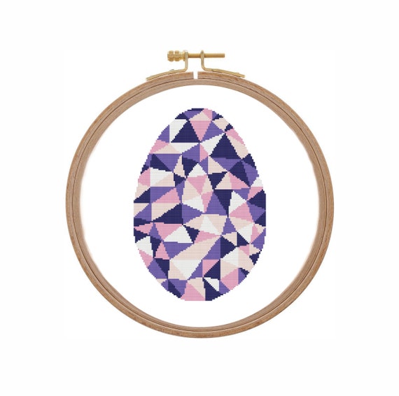 Geometric Easter Egg Cross Stitch Pattern Xstitch Chart Big Easter Egg Cross Stitch Pattern