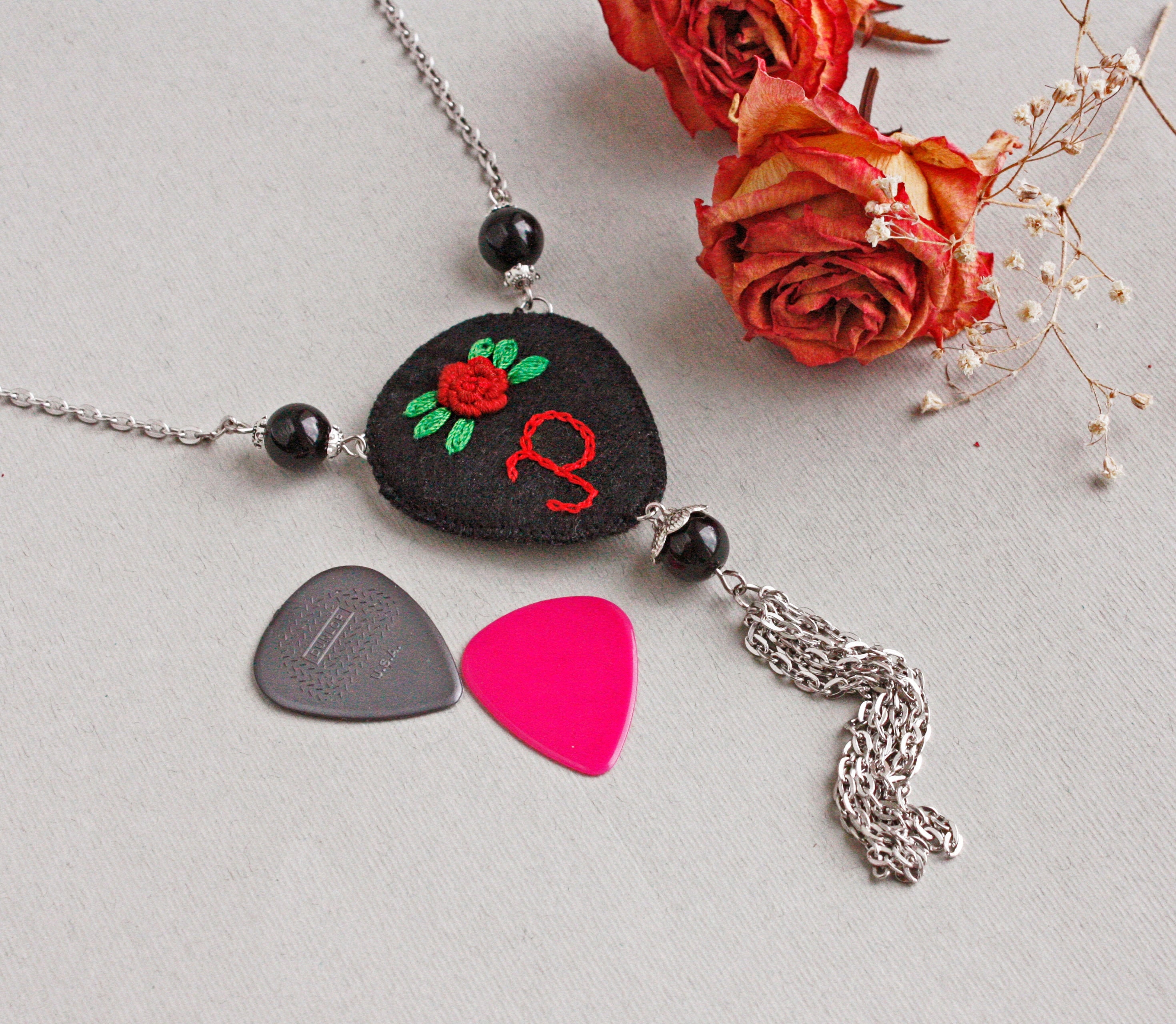 Guitar Pick Holder Necklace Personalized Guitar Pick Case Etsy