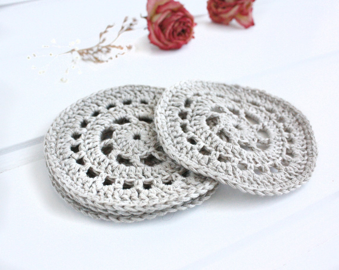 Simple Linen Napkin Rings With Pearl Buttons Rustic Wedding Etsy