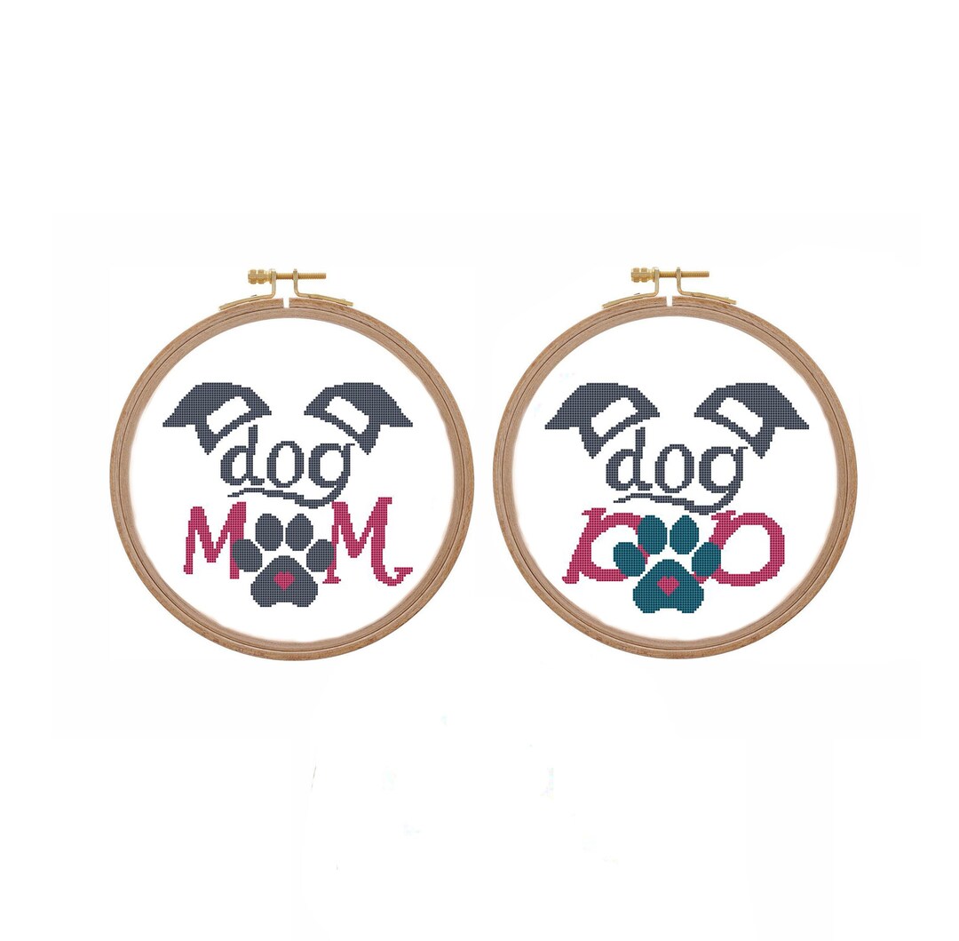 Dog Mom Dad Cross Stitch Pattern Counted Simple Mothers Day Cross ...