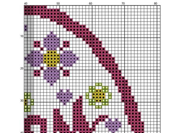 はやはやイースターページ ハッピーイースターエッグクロスステッチパターンPDFシンプルで