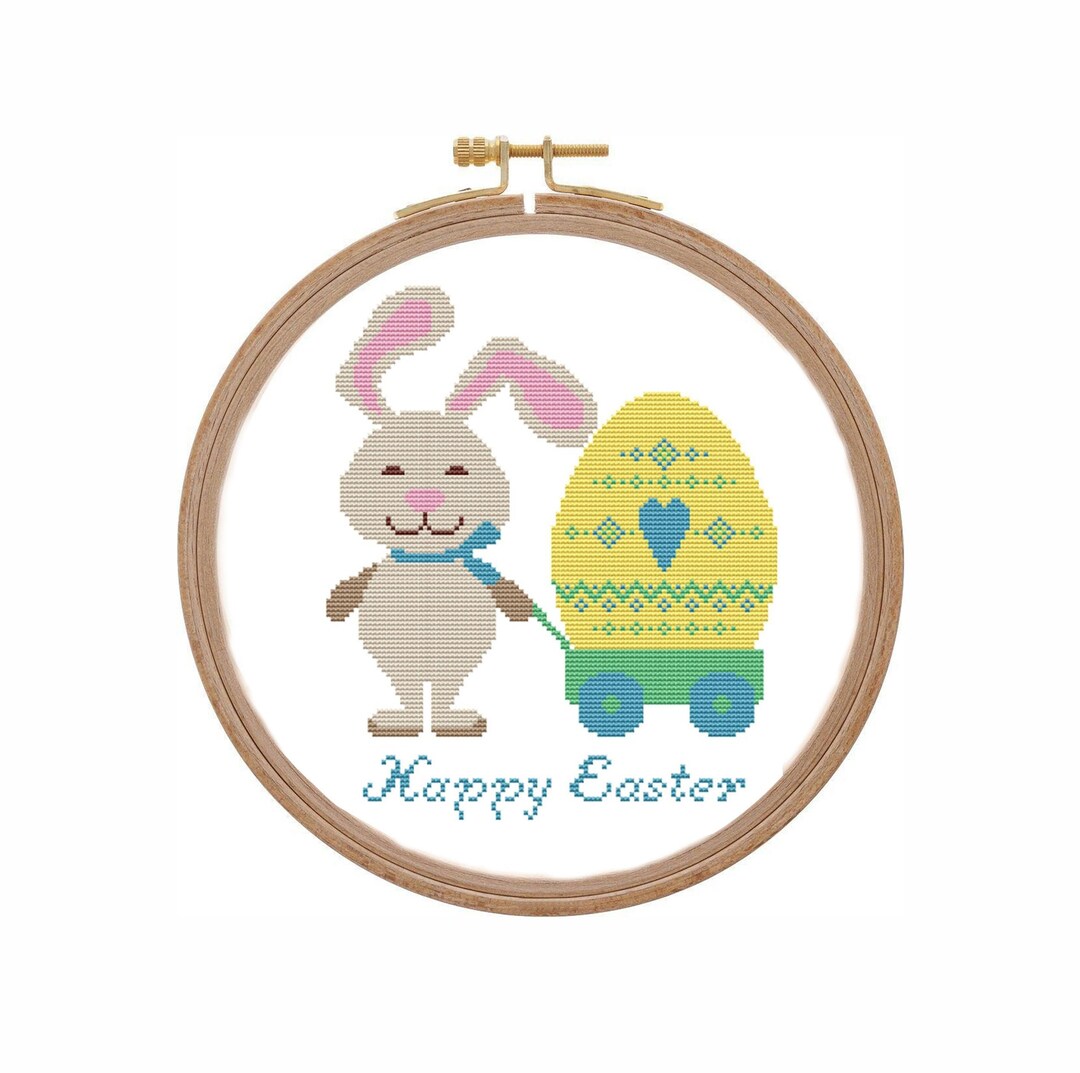 Ukrainian Baby Bunny Cross Stitch Pattern Happy Easter Cross Stitch ...