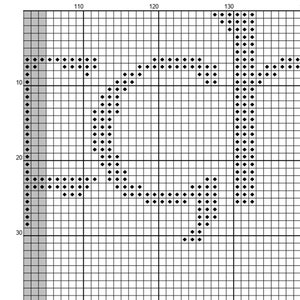 May include: Black and white pixel art design of a heart shape with a cross inside. The design is on a grid background.