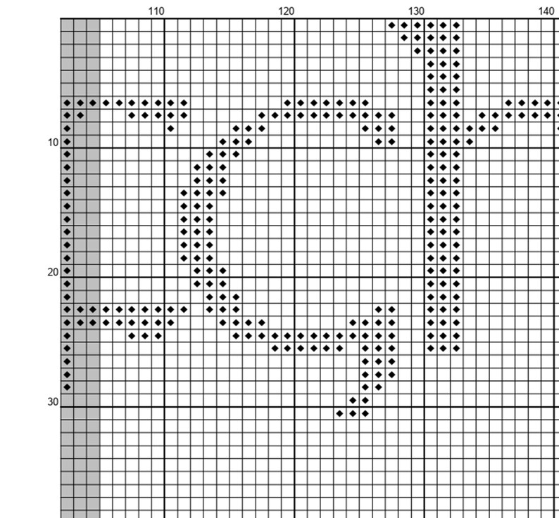 May include: Black and white pixel art design of a heart shape with a cross inside. The design is on a grid background.